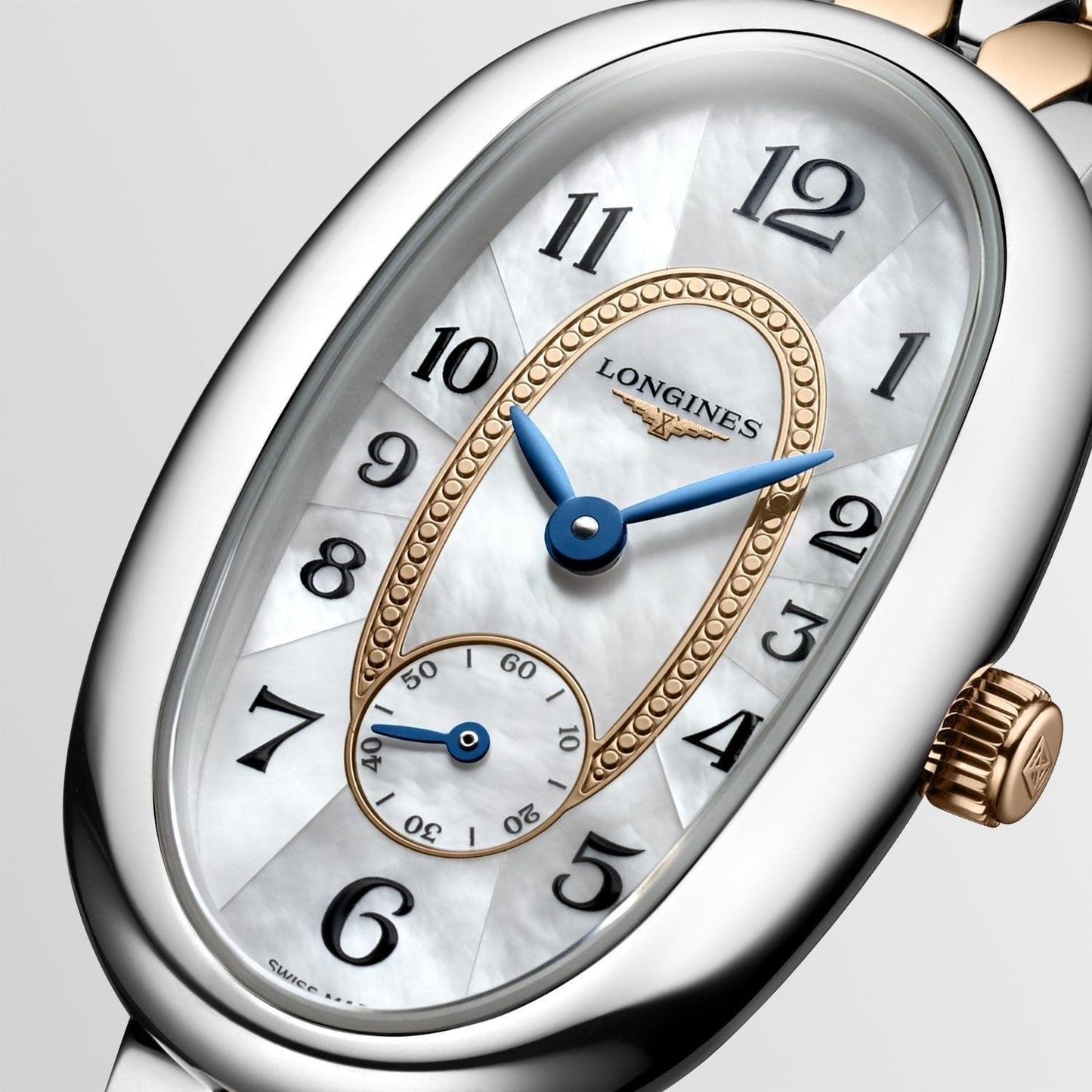 Longines watch Longines Symphonette 21.90x34.00mm mother-of-pearl quartz steel and 18kt gold L2.306.5.83.7