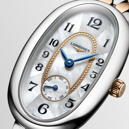 Longines watch Longines Symphonette 21.90x34.00mm mother-of-pearl quartz steel and 18kt gold L2.306.5.83.7