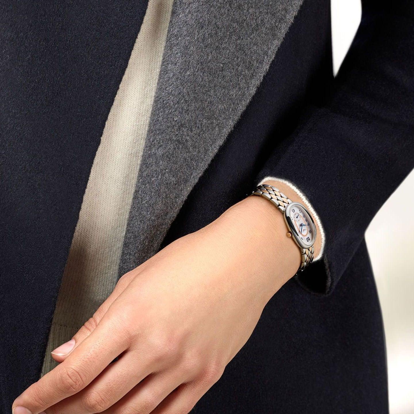 Longines watch Longines Symphonette 21.90x34.00mm mother-of-pearl quartz steel and 18kt gold L2.306.5.83.7