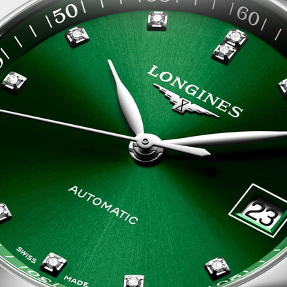 Longines Master Collection 34mm Green Diamonds Automatic Steel Watch L2.357.4.99.6