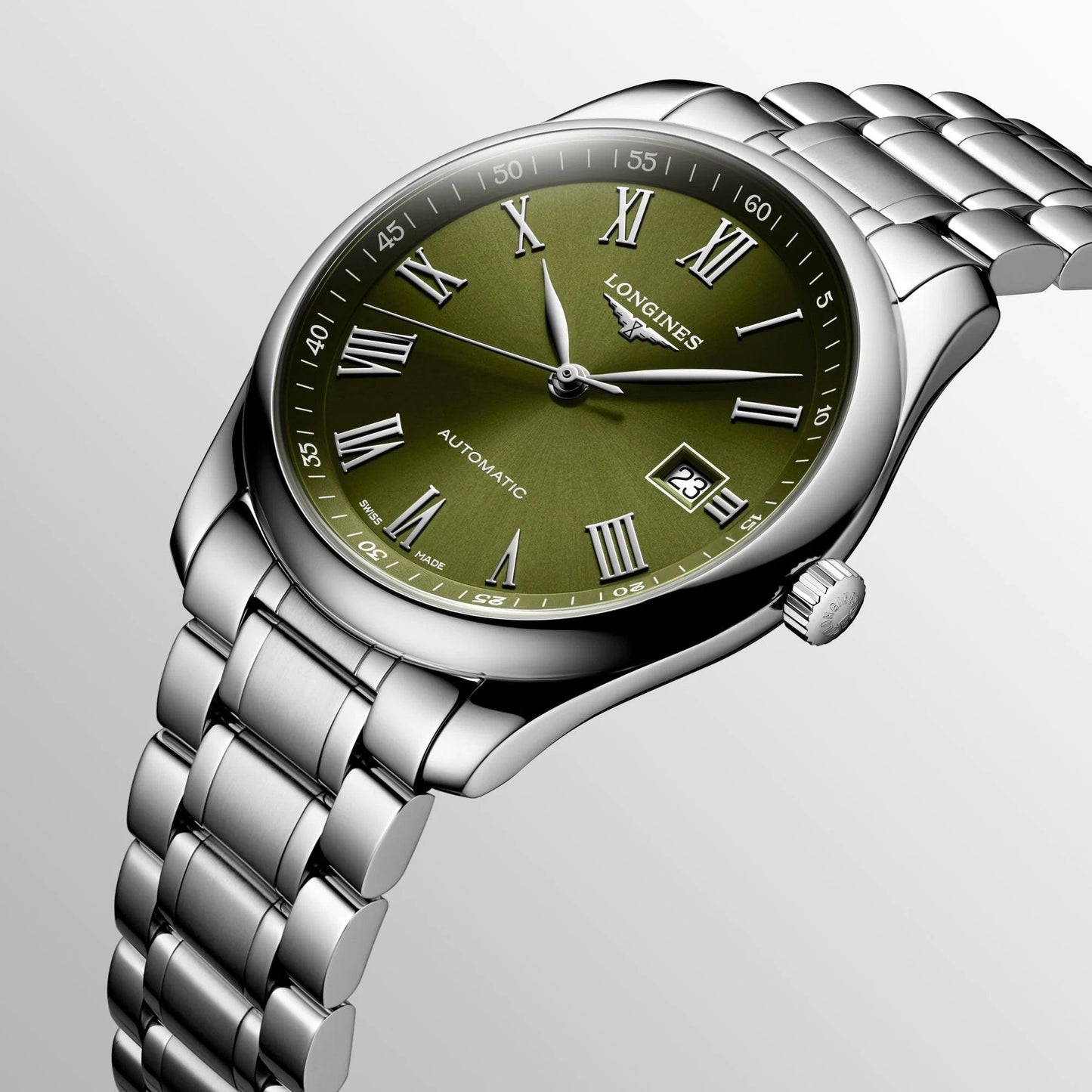 Longines Master Collection 40mm Green Automatic Stainless Steel Watch L2.793.4.09.6