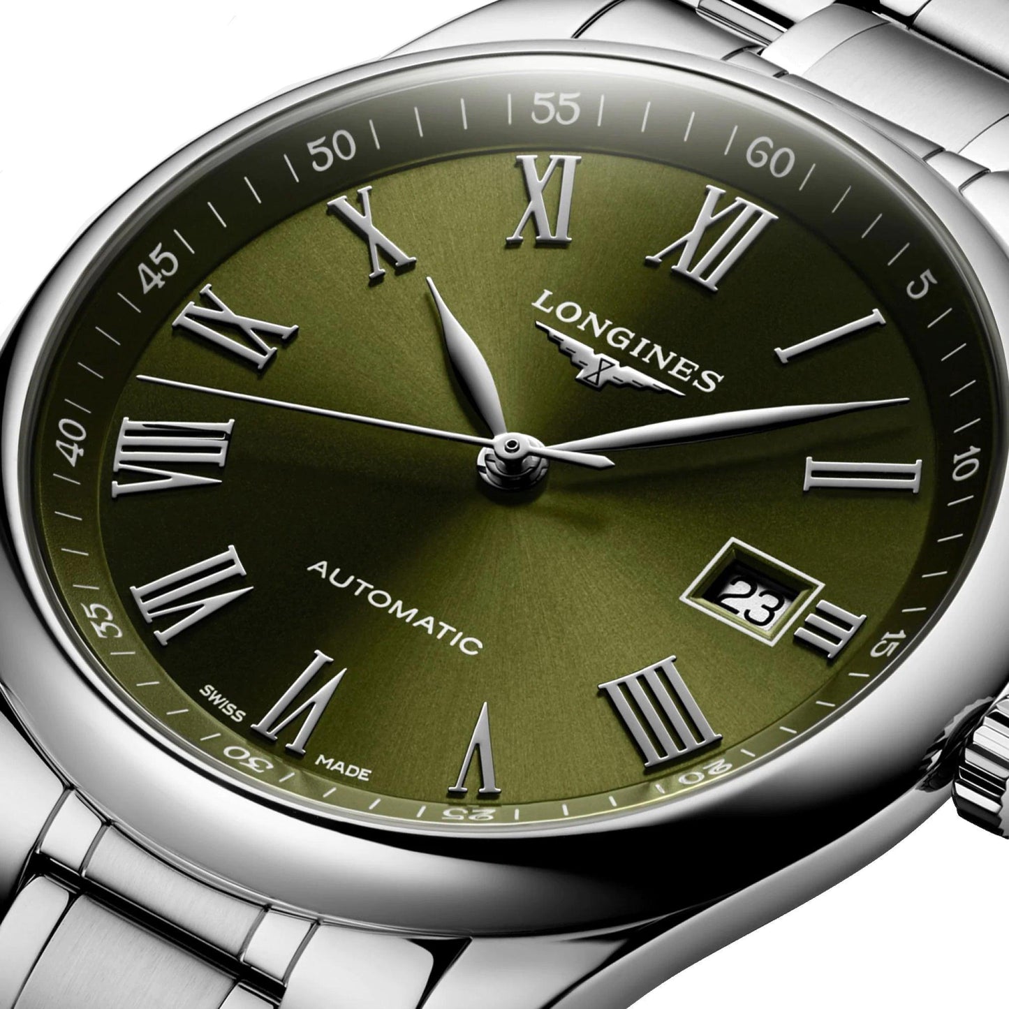 Longines Master Collection 40mm Green Automatic Stainless Steel Watch L2.793.4.09.6