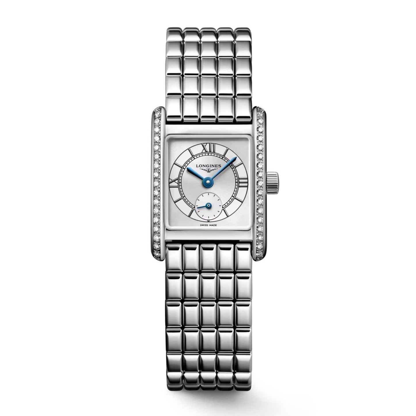 Longines Mini Turtleneck watch 21.5x29mm silver diamonds quartz steel L5.200.0.75.6