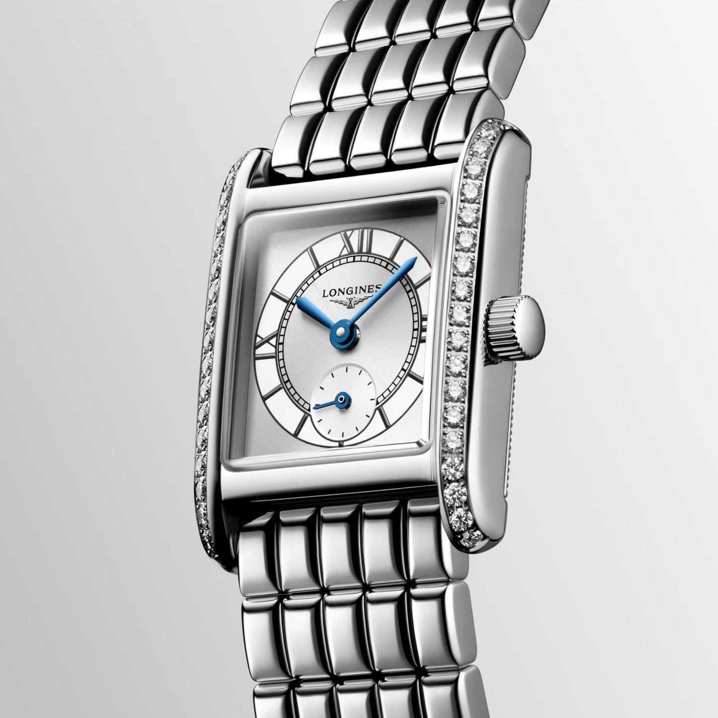 Longines Mini Turtleneck watch 21.5x29mm silver diamonds quartz steel L5.200.0.75.6