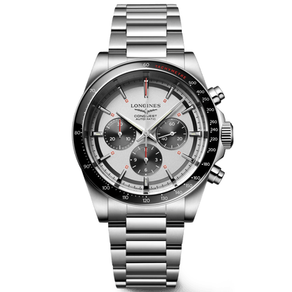 Longines New Conquest watch 42mm silver automatic steel L3.835.4.72.6