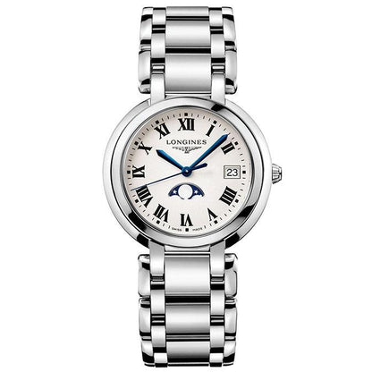 Longines Primaluna 34mm Silver Quartz Stainless Steel Watch L8.116.4.71.6