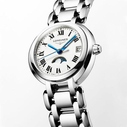 Longines Primaluna 34mm Silver Quartz Stainless Steel Watch L8.116.4.71.6