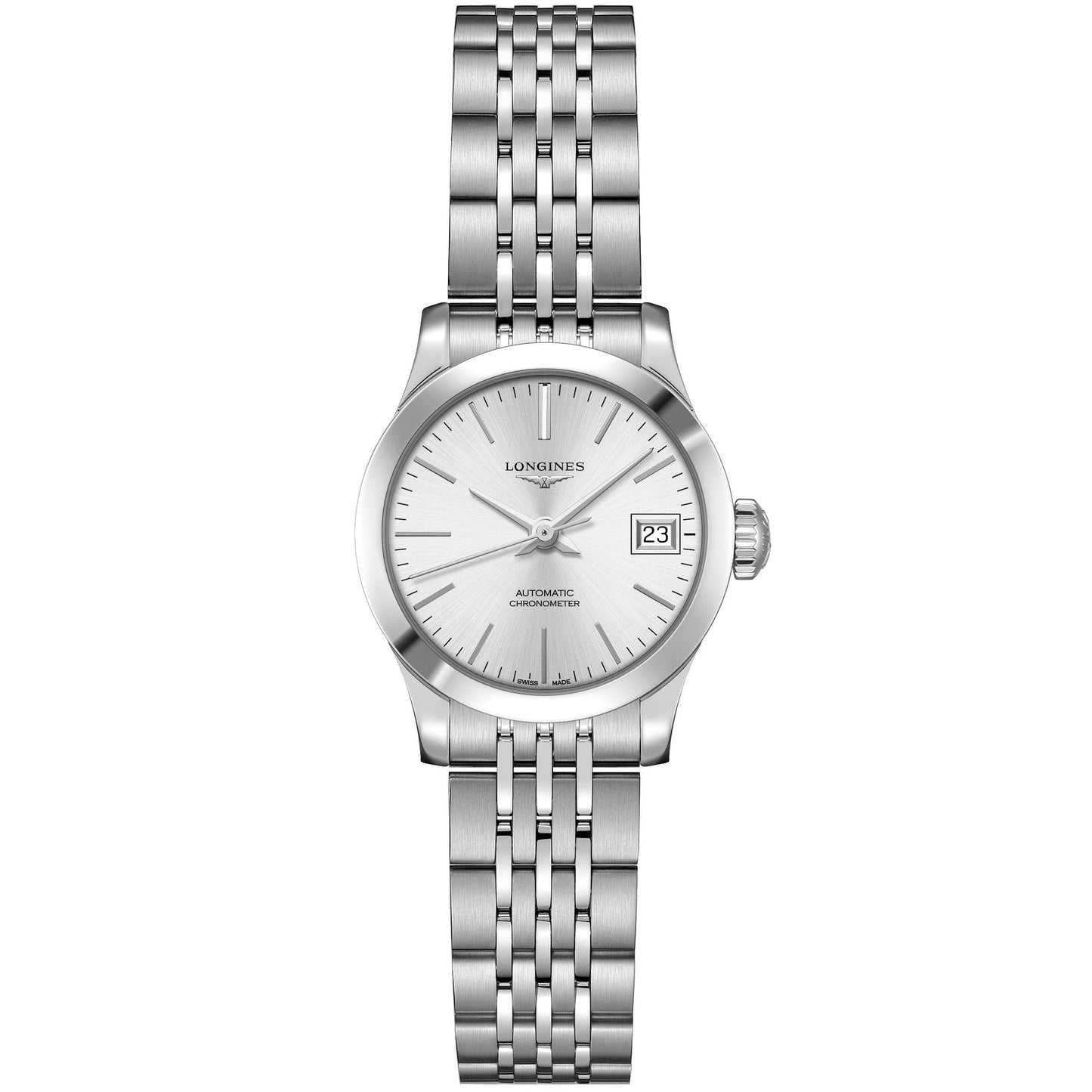 Longines Watch Record collection 26mm Silver Automatic COSC Steel L2.320.4.72.6