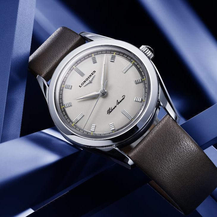Longines Silver Arrow watch 38.5mm silver automatic steel L2.834.4.72.2
