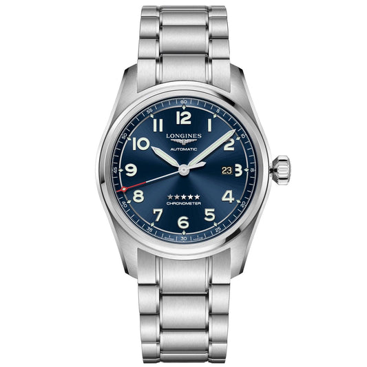 Longines Spirit 42mm blue automatic watch steel L3.811.4.93.6