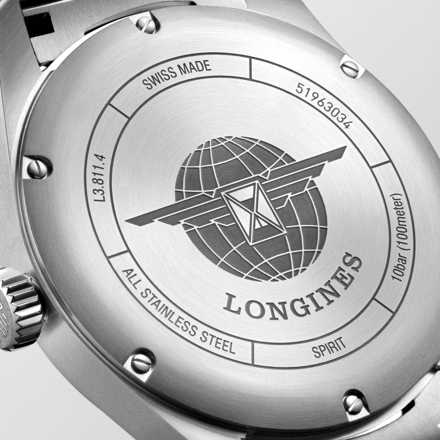Longines Spirit 42mm Blue Automatic Steel Watch L3.811.4.93.6