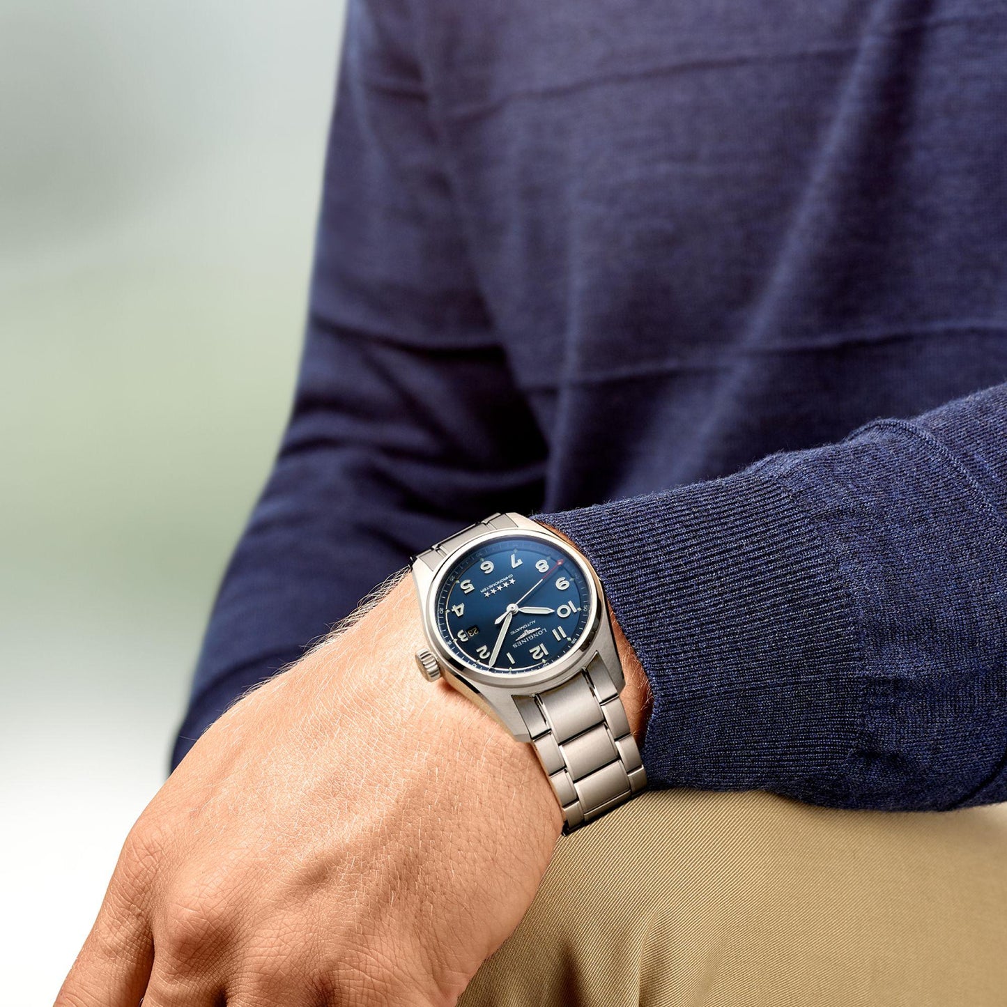 Longines Spirit 42mm Blue Automatic Steel Watch L3.811.4.93.6