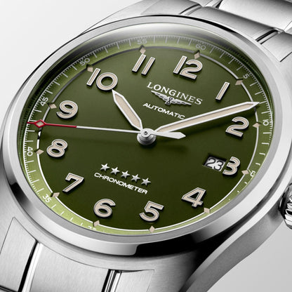 Longines Spirit watch 42mm matte green automatic steel L3.811.4.03.6