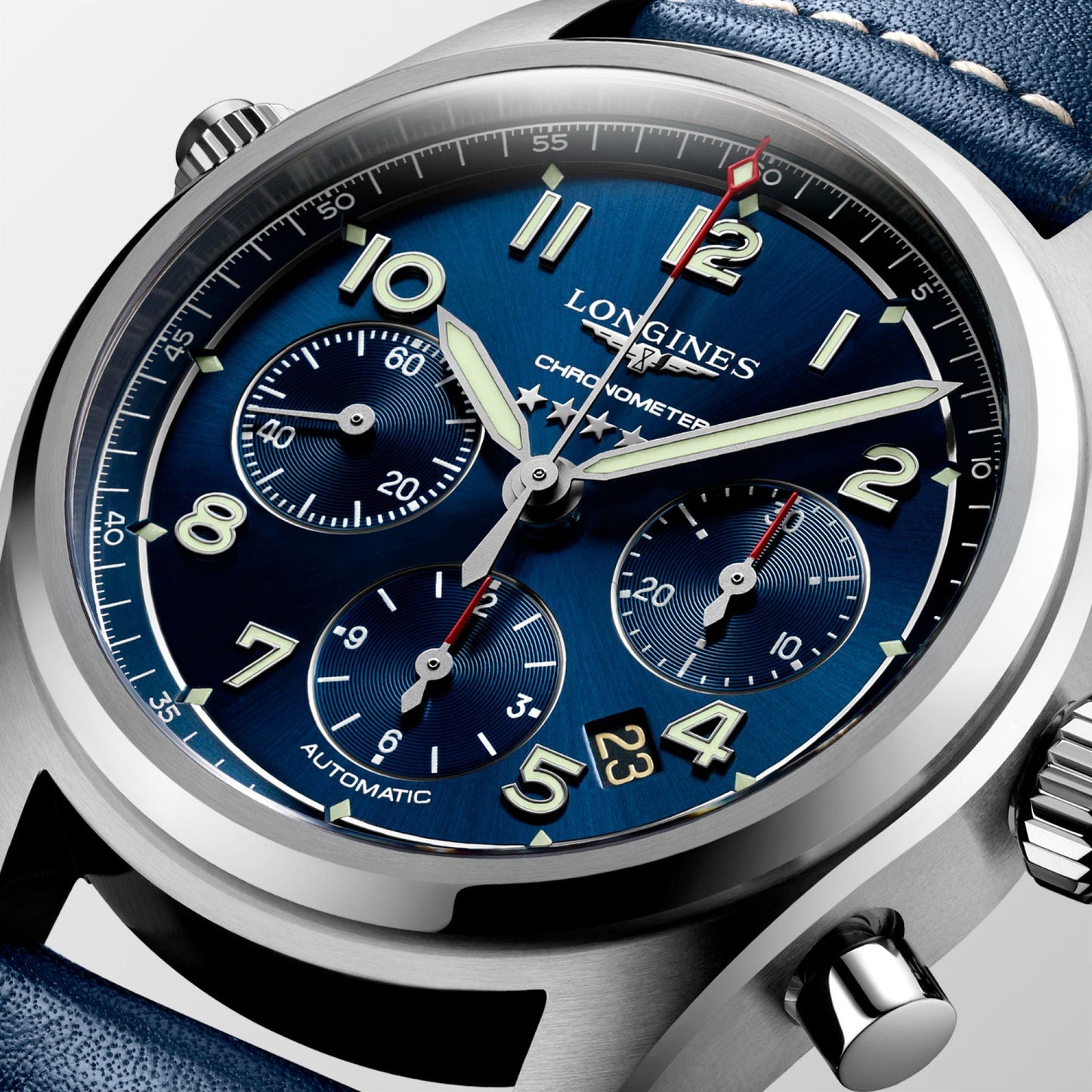Longines Spirit Chronograph 42mm Blue Automatic Steel Watch L3.820.4.93.0
