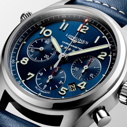 Longines Spirit Chronograph 42mm Blue Automatic Steel Watch L3.820.4.93.0