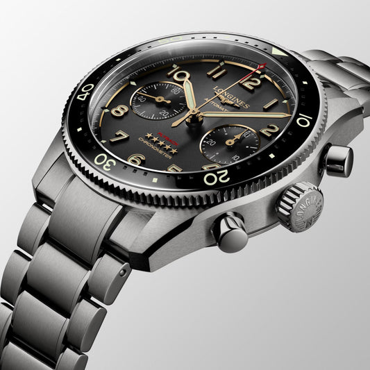 Longines Spirit Flyback 42mm Anthracite Automatic Titanium Watch L3.821.1.53.6