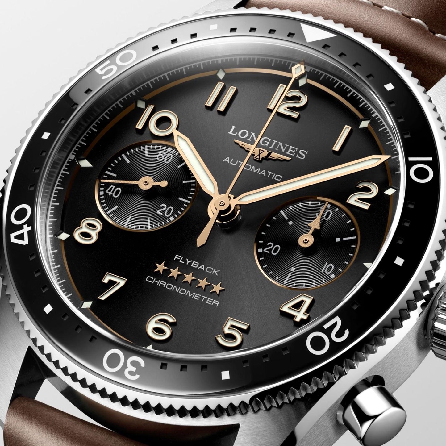Longines Spirit Flyback 42mm Automatic Steel Watch L3.821.4.53.2