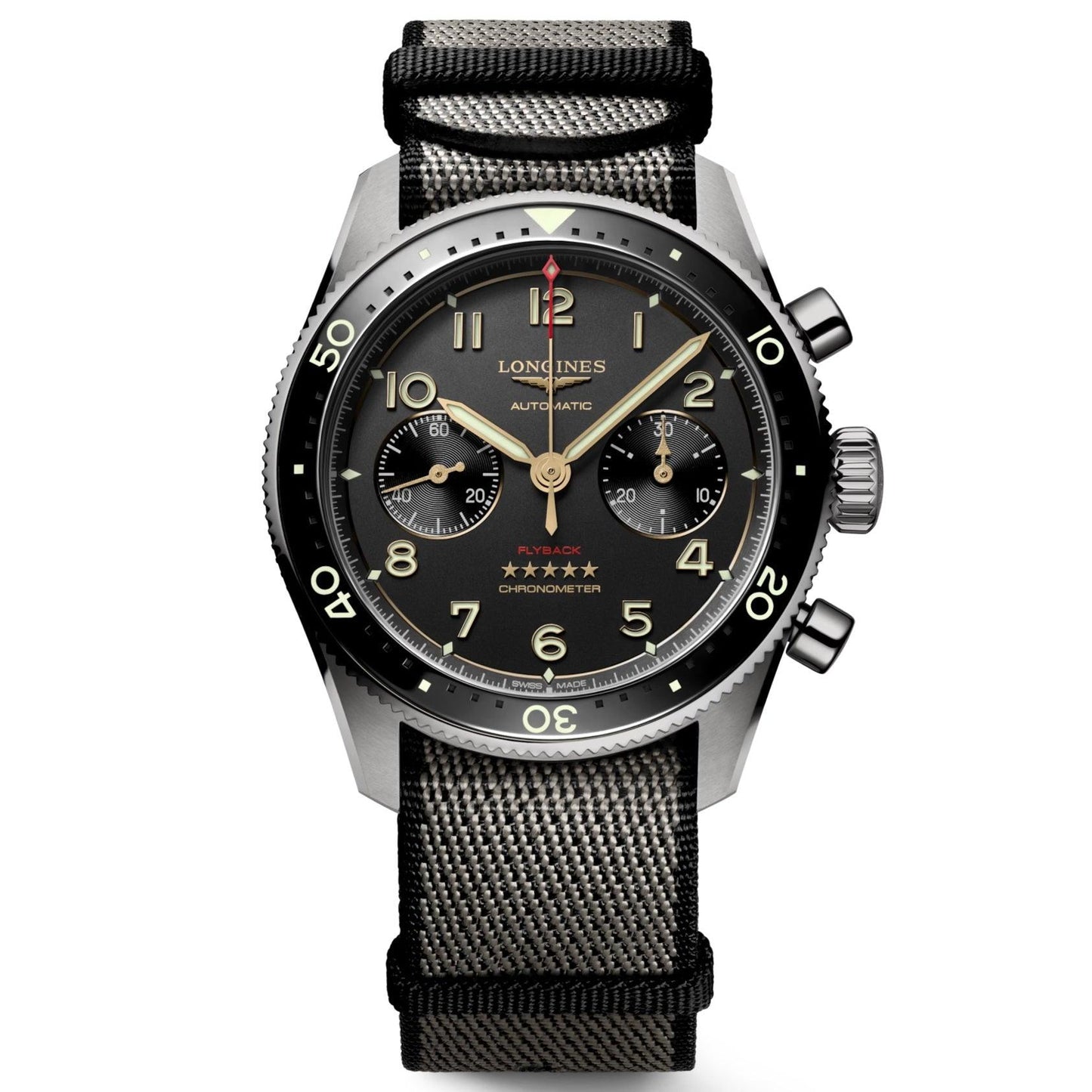 Longines Spirit Flyback Titanium watch 42mm anthracite automatic titanium L3.821.1.53.2
