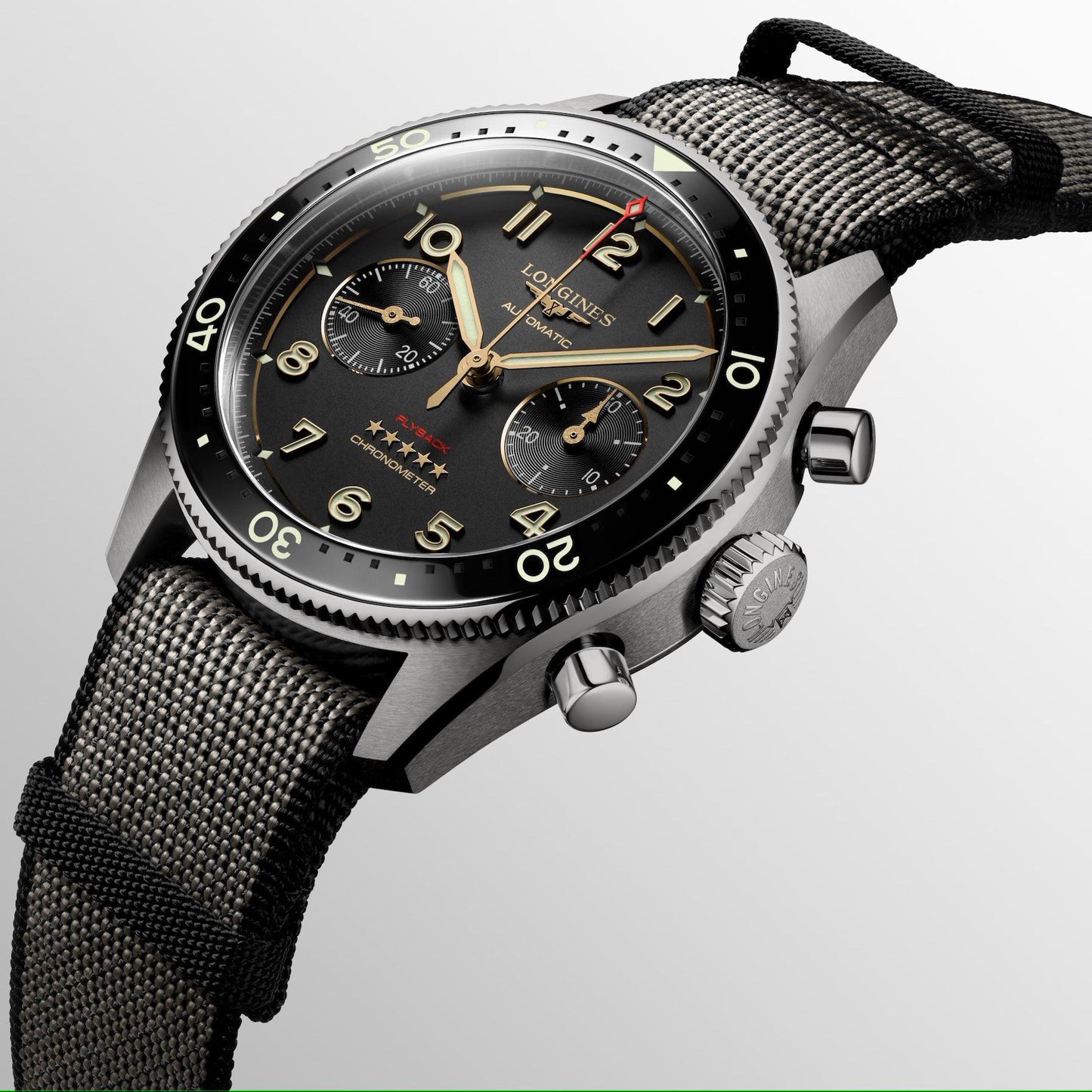 Longines Spirit Flyback Titanium watch 42mm anthracite automatic titanium L3.821.1.53.2