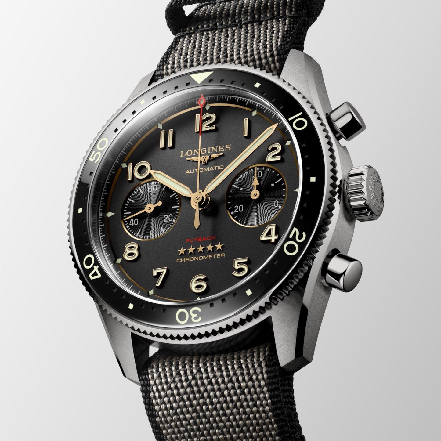 Longines Spirit Flyback Titanium watch 42mm anthracite automatic titanium L3.821.1.53.2