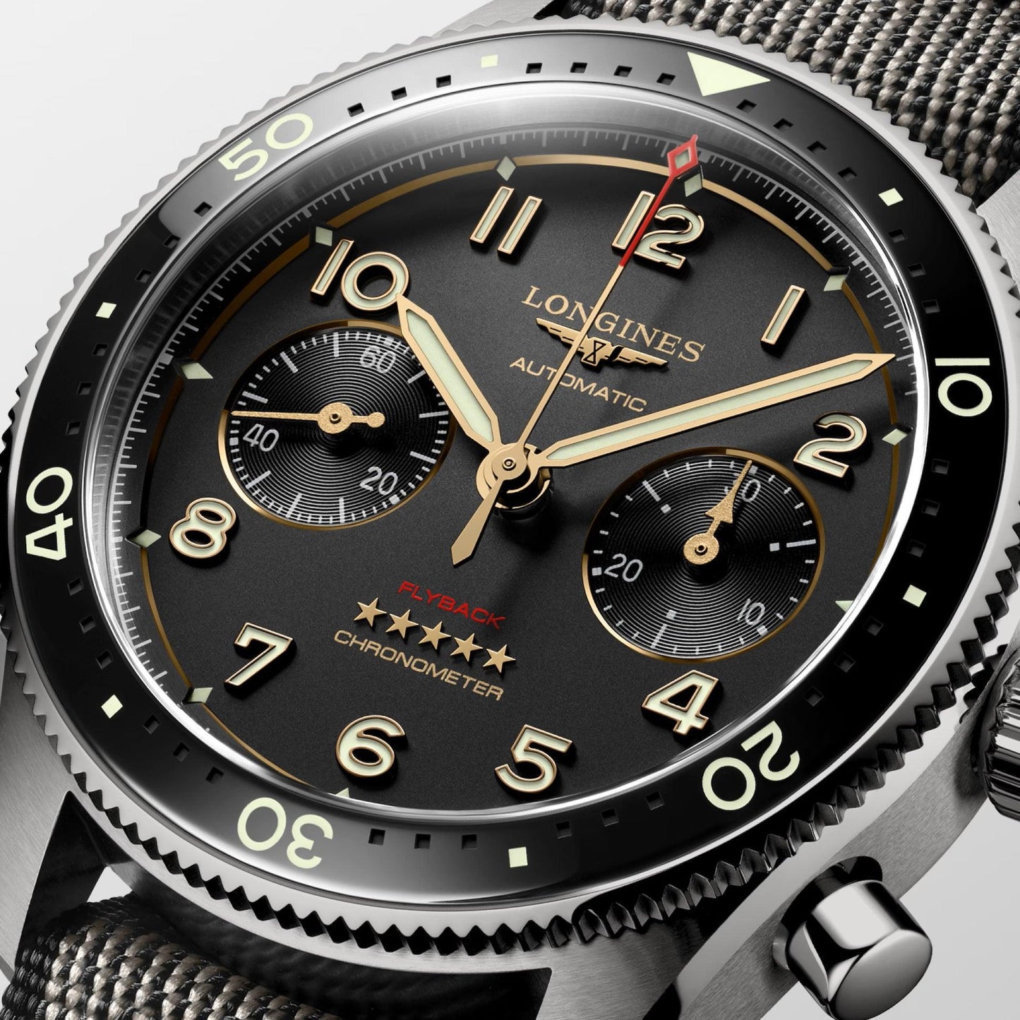 Longines Spirit Flyback Titanium watch 42mm anthracite automatic titanium L3.821.1.53.2
