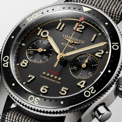 Longines Spirit Flyback Titanium watch 42mm anthracite automatic titanium L3.821.1.53.2
