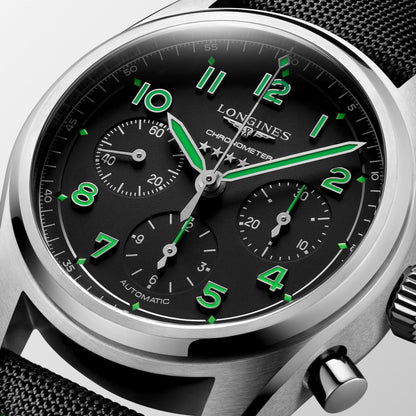 Longines Spirit Pioneer Edition 42mm Black Automatic Titanium Watch L3.829.1.53.2
