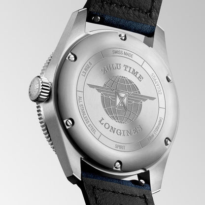 Longines Spirit Zulu Time 39mm blue automatic steel watch L3.802.4.93.2