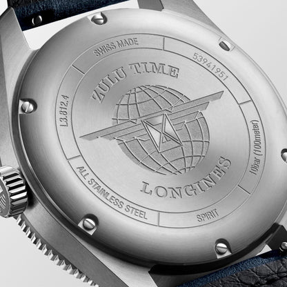 Longines Spirit Zulu Time 42mm blue automatic steel watch L3.812.4.93.2