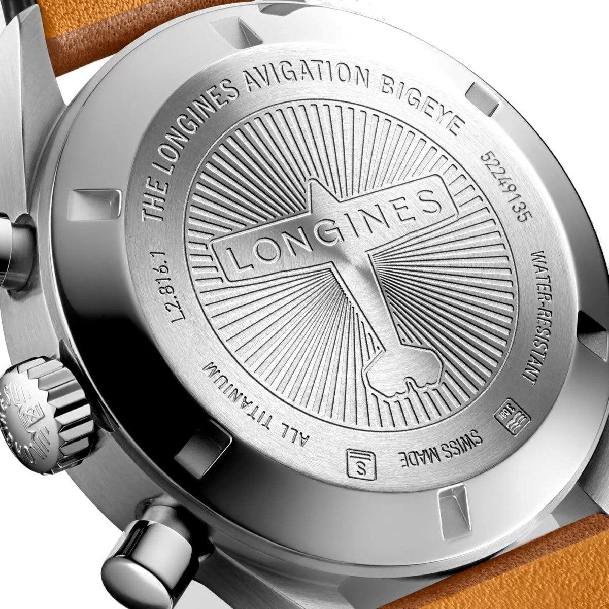 Longines watch The Longines Avigation BigEye 41mm petrol automatic chronograph titanium L2.816.1.93.2