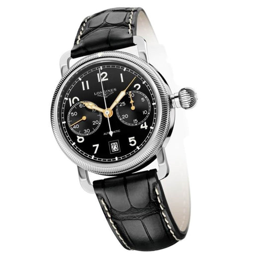 Longines Men's Watch Heritage Avigation Oversize Crown Chronograph 41mm Automatic L2.783.4.53.2