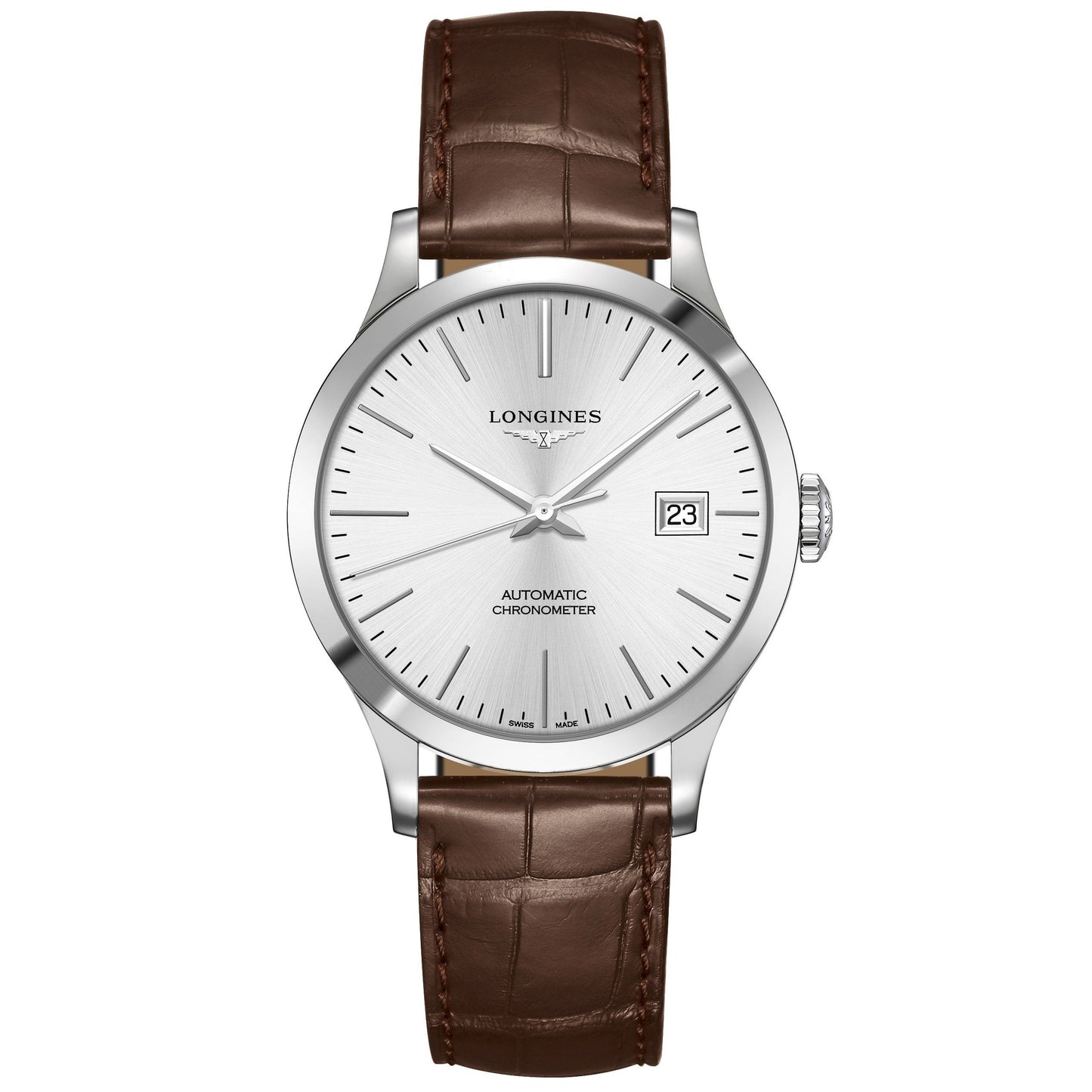 Longines men's watch Record collection 38.5mm automatic steel L2.820.4.72.2