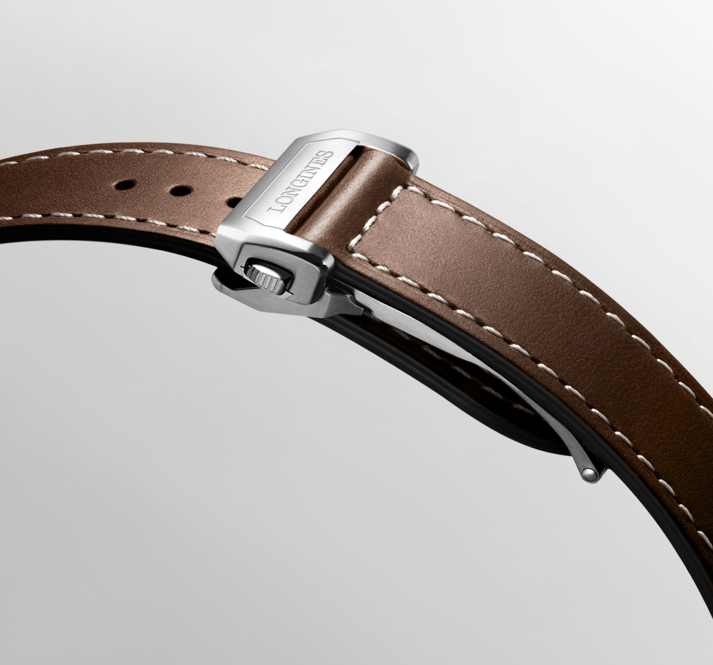 Longines Spirit Flyback 42mm brown automatic steel and 18kt rose gold watch L3.821.5.59.2
