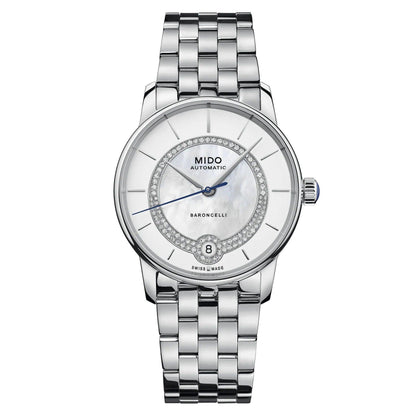 Mido Baroncelli Lady Necklace 33mm mother-of-pearl diamonds automatic steel M037.807.11.031.00