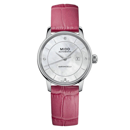 Mido Baroncelli Signature Lady Colors Special Edition 30mm Mother-of-Pearl Automatic Steel Watch M037.207.16.106.00