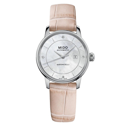 Mido Baroncelli Signature Lady Colors Special Edition 30mm Mother-of-Pearl Automatic Steel Watch M037.207.16.106.00