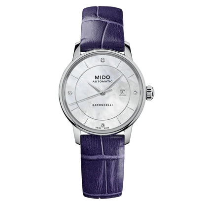 Mido Baroncelli Signature Lady Colors Special Edition 30mm Mother-of-Pearl Automatic Steel Watch M037.207.16.106.00