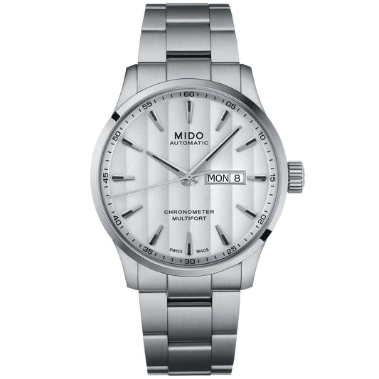 Mido Multifort Chronometer 1 COSC 42mm white automatic steel watch M038.431.11.031.00
