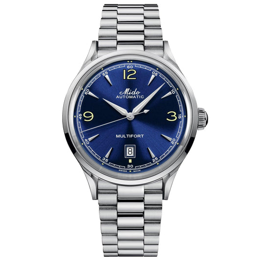 Mido Multifort Powerwind 40mm blue automatic steel watch M040.407.11.047.00