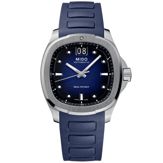 Mido Multifort TV Big Date 40x39,2mm blue automatic steel watch M049.526.17.041.00