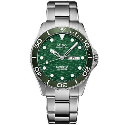 Mido Ocean Star 200C 42.5mm green automatic steel watch M042.430.11.091.00