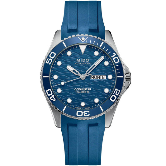 Mido Ocean Star 200M 42mm blue automatic steel watch M042.430.17.041.00