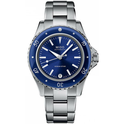 Mido Ocean Star 36.5mm blue automatic stainless steel watch M026.207.11.041.00