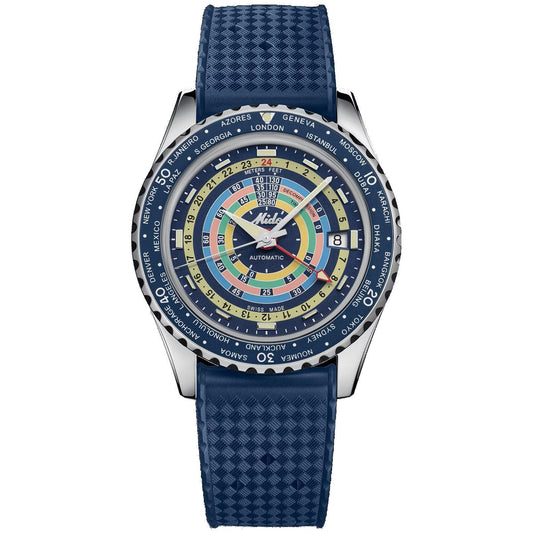 Mido Ocean Star Decompression Worldtimer Special Edition 40mm blue automatic steel M026.829.17.041.00