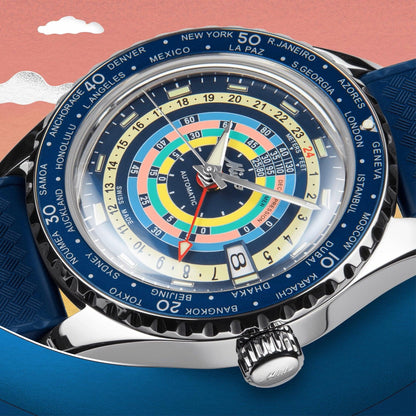 Mido Ocean Star Decompression Worldtimer Special Edition 40mm Blue Automatic Steel Watch M026.829.17.041.00