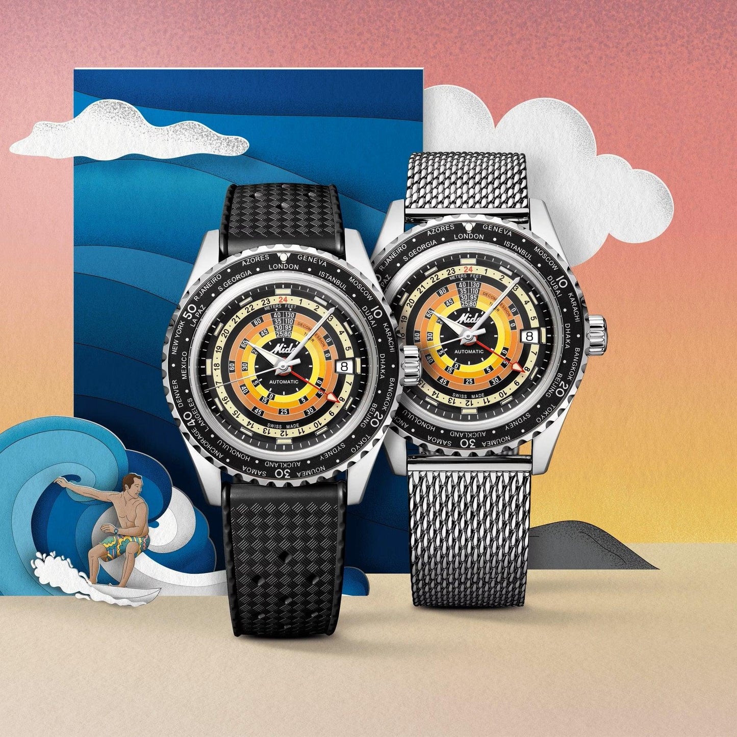 Mido Ocean Star Decompression Worldtimer Special Edition 40mm black automatic steel M026.829.17.051.00