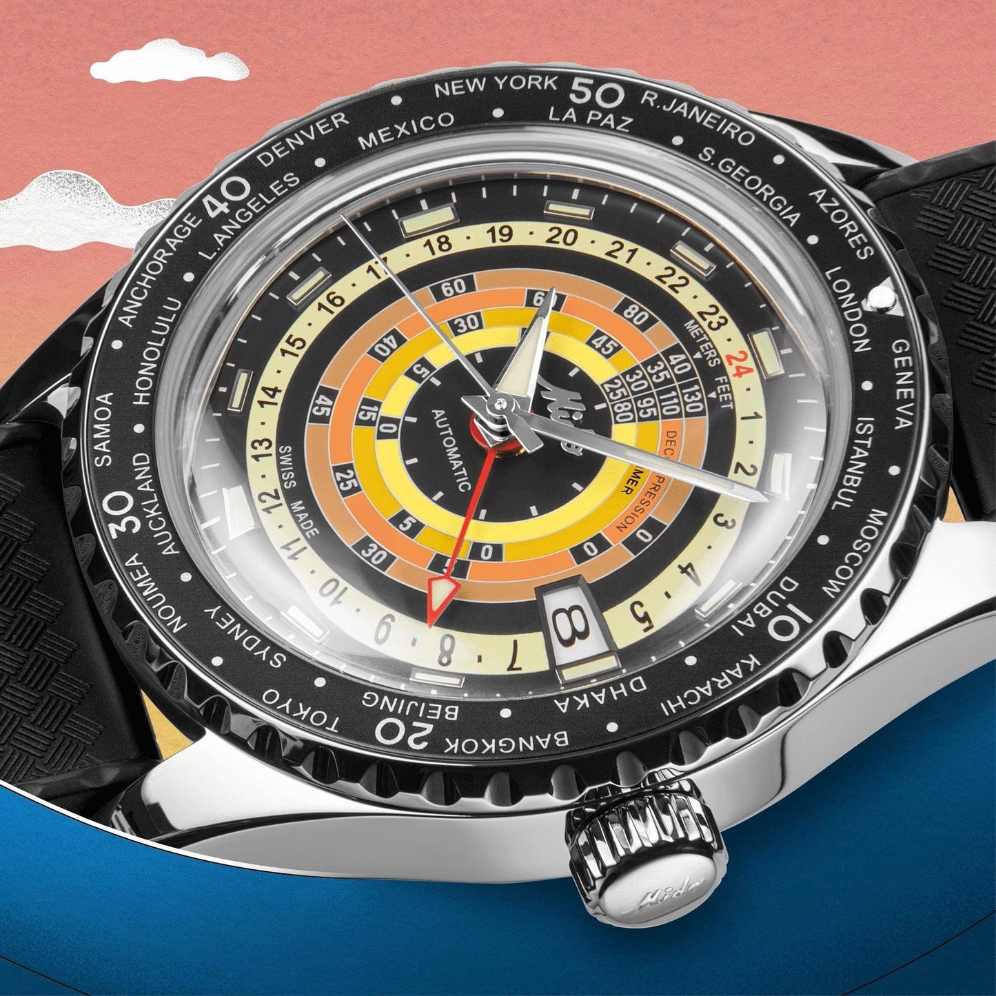 Mido Ocean Star Decompression Worldtimer Special Edition 40mm black automatic steel M026.829.17.051.00