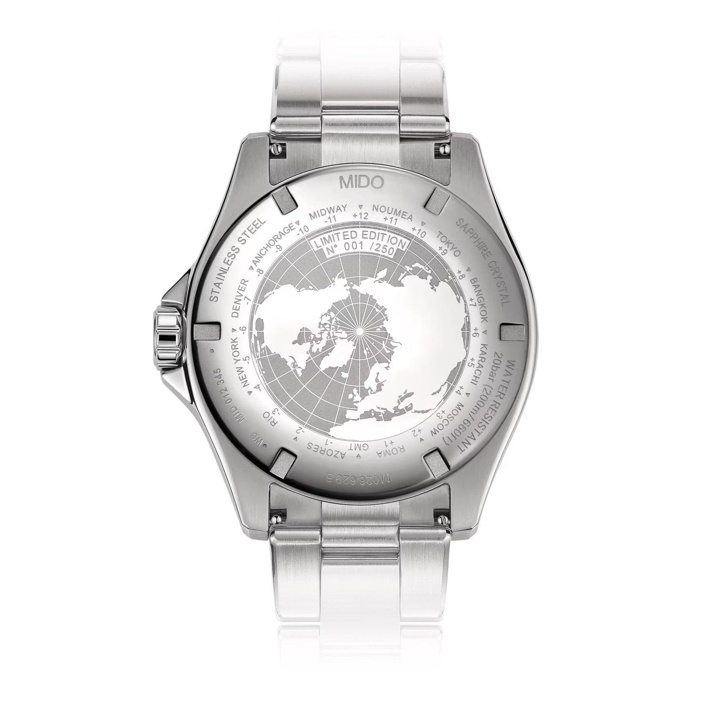 Mido watch Ocean Star GMT 44mm black automatic steel Limited Edition 000/250 M026.629.11.051.03