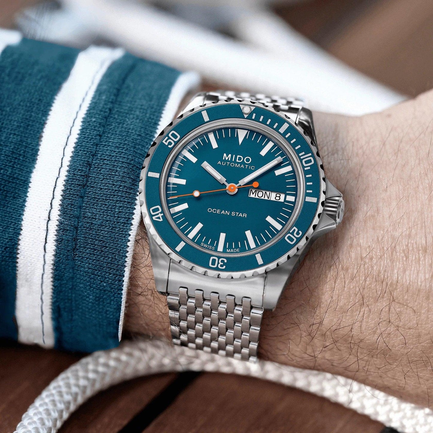Mido Ocean Star Tribute Blue 41mm Automatic Special Edition 75th Anniversary Double Strap M026.830.11.041.00