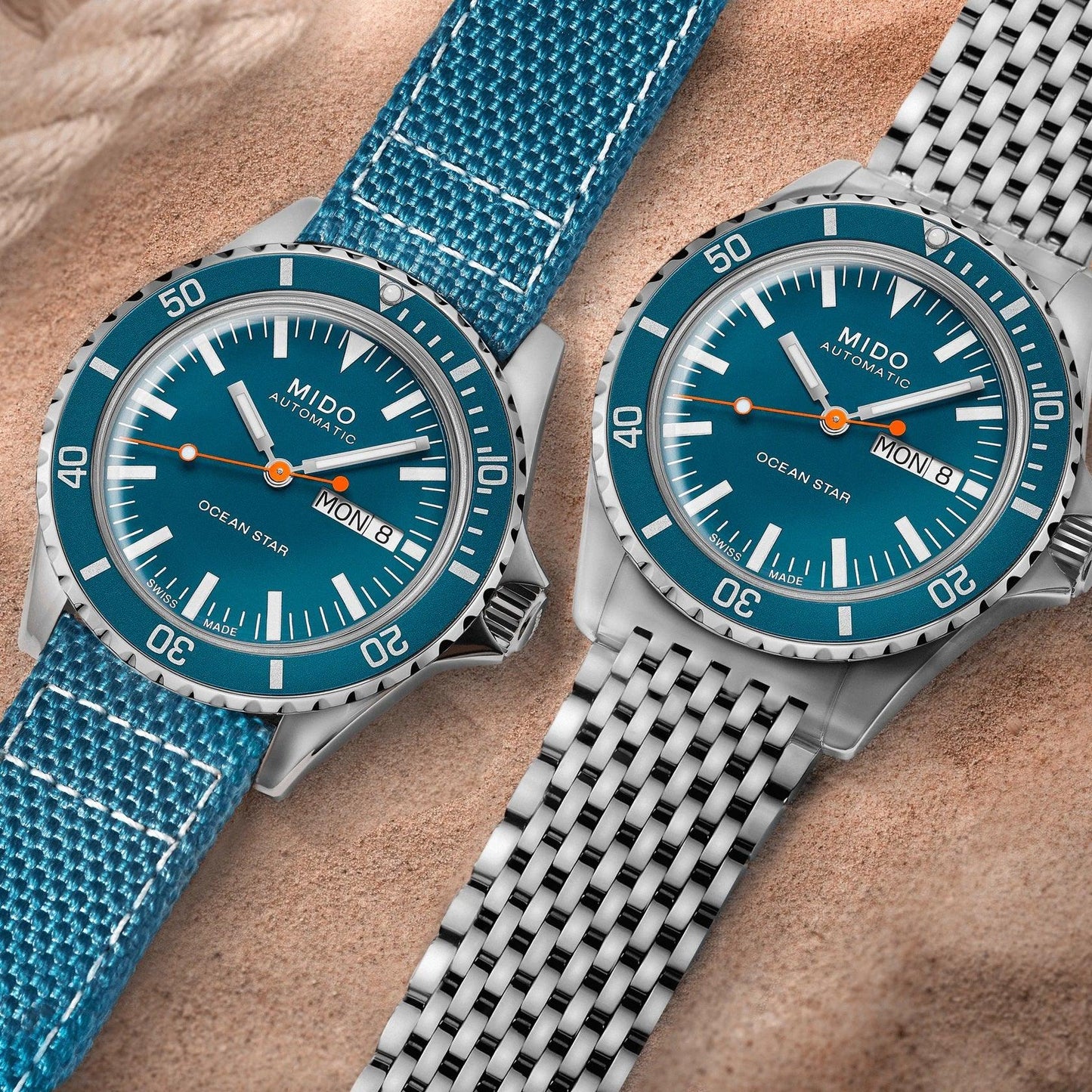 Mido Ocean Star Tribute Blue 41mm Automatic Special Edition 75th Anniversary Double Strap M026.830.11.041.00